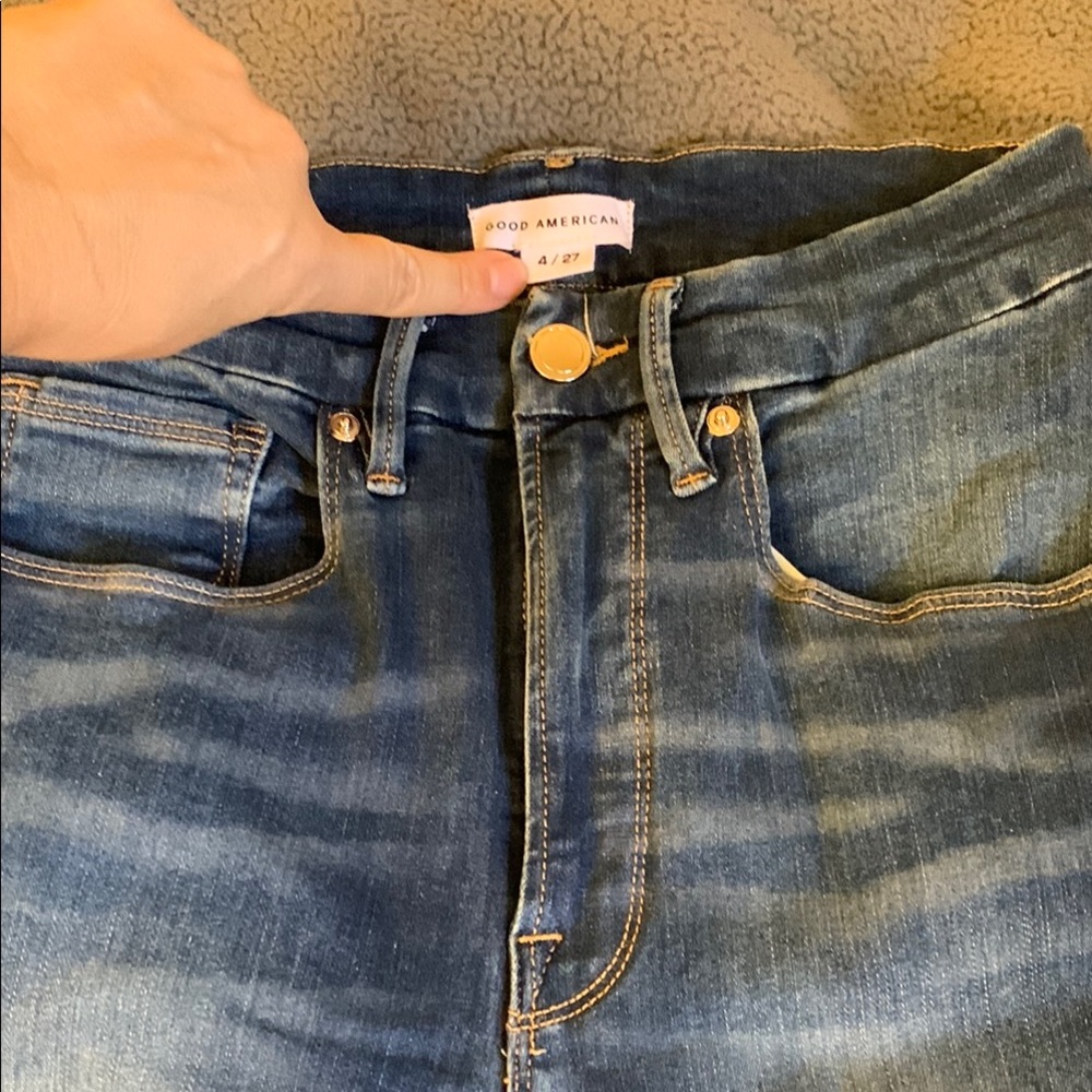 Good American High Rise Dark Blue Jeans